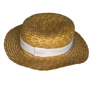 Chapéu & Estilo FG Boater Hat Straw Woven Palha Natural    Latin Artison Fashion
